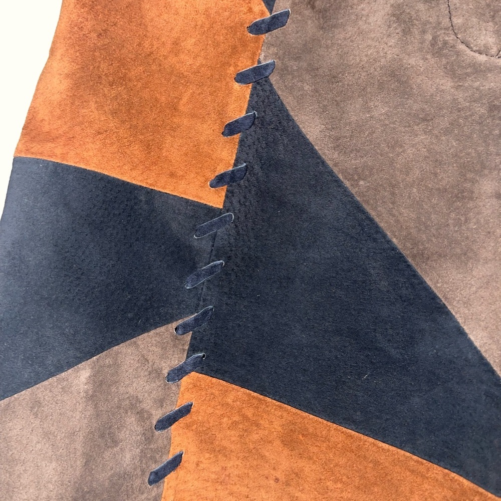 Vintage Leather Patchwork Shorts - image 3